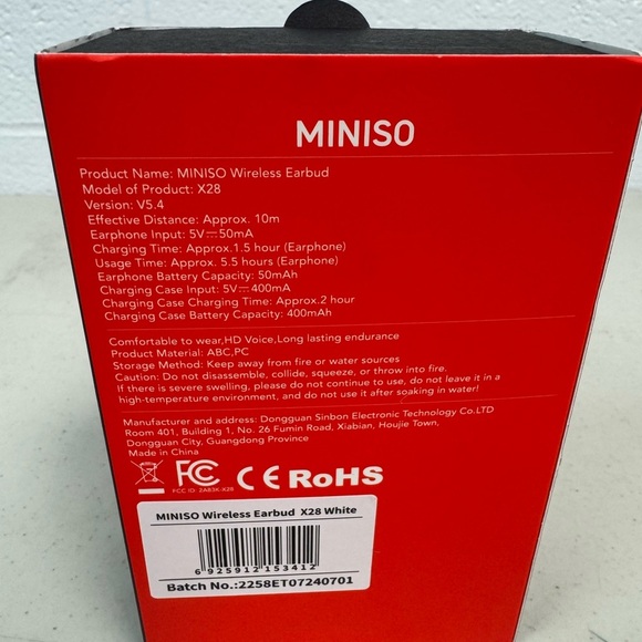 Miniso Wireless Earbud X28 - White - Picture 3 of 4